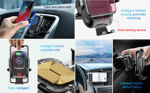 Baseus Qi Car Wireless Charger For iPhone Xs Max Xr X Samsung S10 S9