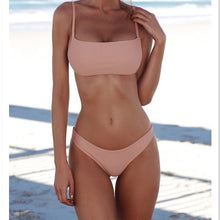 Load image into Gallery viewer, 2019 New Summer Women Solid Bikini Set Push-up Pad Bra