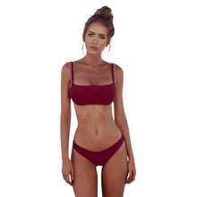Load image into Gallery viewer, 2019 New Summer Women Solid Bikini Set Push-up Pad Bra
