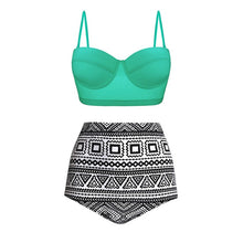 Load image into Gallery viewer, High Waist Swimsuit 2019 Black White Striped Bikini