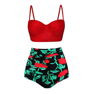High Waist Swimsuit 2019 Black White Striped Bikini