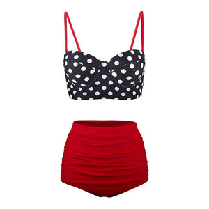 High Waist Swimsuit 2019 Black White Striped Bikini