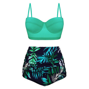High Waist Swimsuit 2019 Black White Striped Bikini