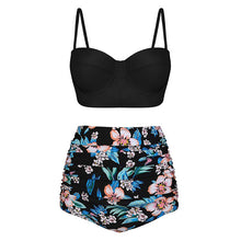 Load image into Gallery viewer, High Waist Swimsuit 2019 Black White Striped Bikini