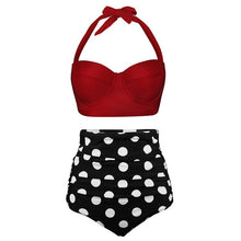 Load image into Gallery viewer, High Waist Swimsuit 2019 Black White Striped Bikini