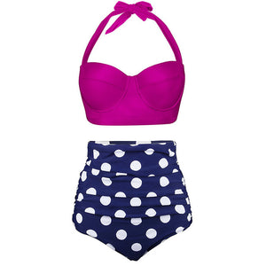 High Waist Swimsuit 2019 Black White Striped Bikini
