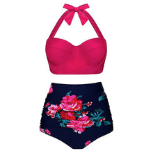 Load image into Gallery viewer, High Waist Swimsuit 2019 Black White Striped Bikini