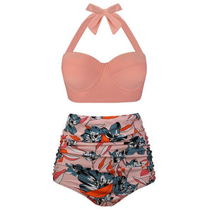 High Waist Swimsuit 2019 Black White Striped Bikini