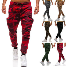 Load image into Gallery viewer, Cotton Cargo Camo Solid Pants Men Drawstring Waist