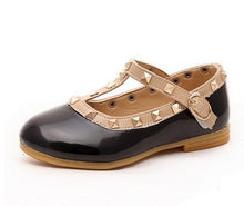 Load image into Gallery viewer, All Sizes 21-36 Girls Shoes  Children Shoes Girl Rivets Princess Flat Shoes
