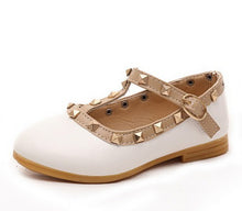Load image into Gallery viewer, All Sizes 21-36 Girls Shoes  Children Shoes Girl Rivets Princess Flat Shoes